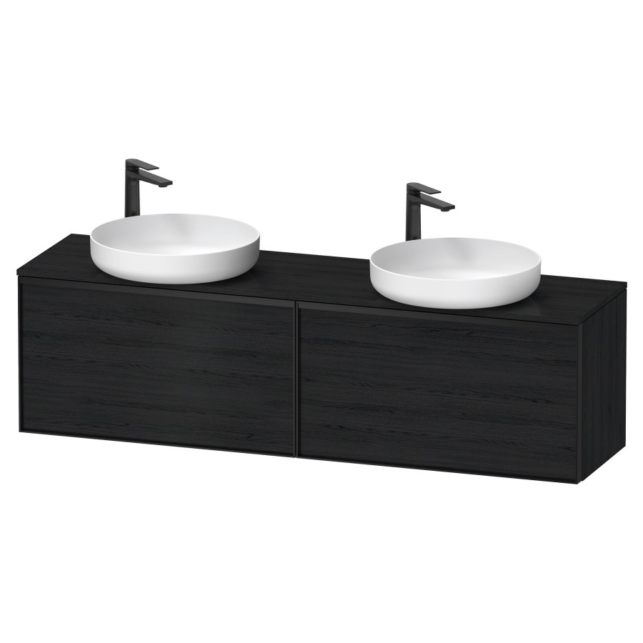 Élément inférieur VITRIUM
160 x 45,9 x 42 cm
2 éléments à chacun 1 tiroir
2 tiroirs intérieur
pour lavabo à poser double