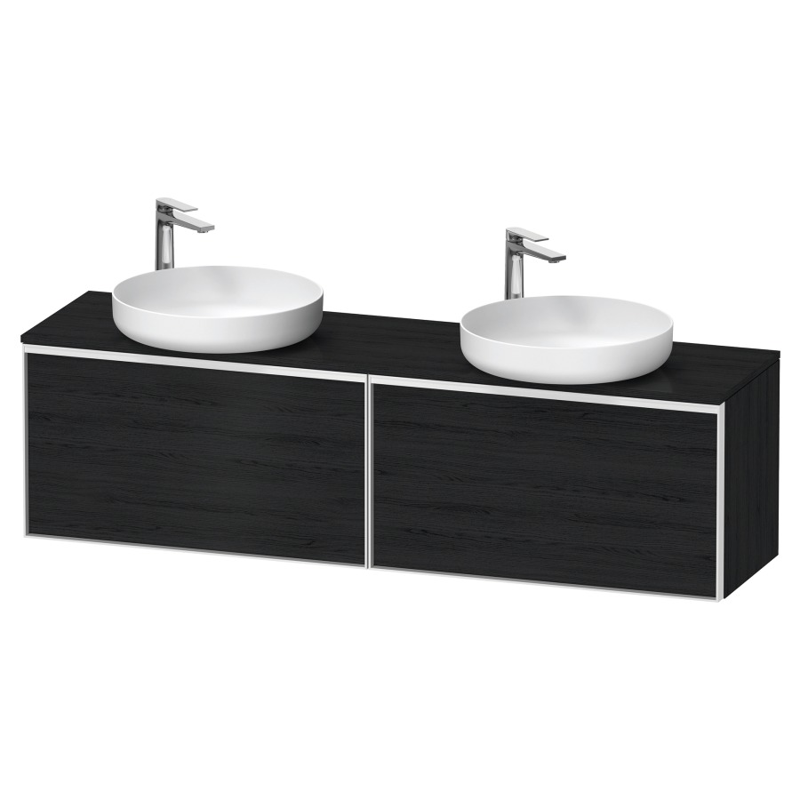 Élément inférieur VITRIUM
160 x 45,9 x 42 cm
2 éléments à chacun 1 tiroir
2 tiroirs intérieur
pour lavabo à poser double