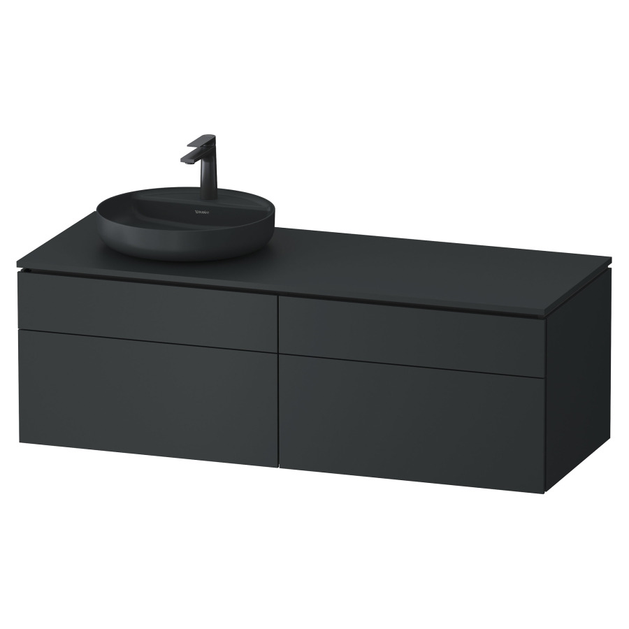 Élément inférieur VITRIUM
142 x 48,2 x 55 cm
2 éléments à chacun 2 tiroirs
pour lavabo à poser à gauche