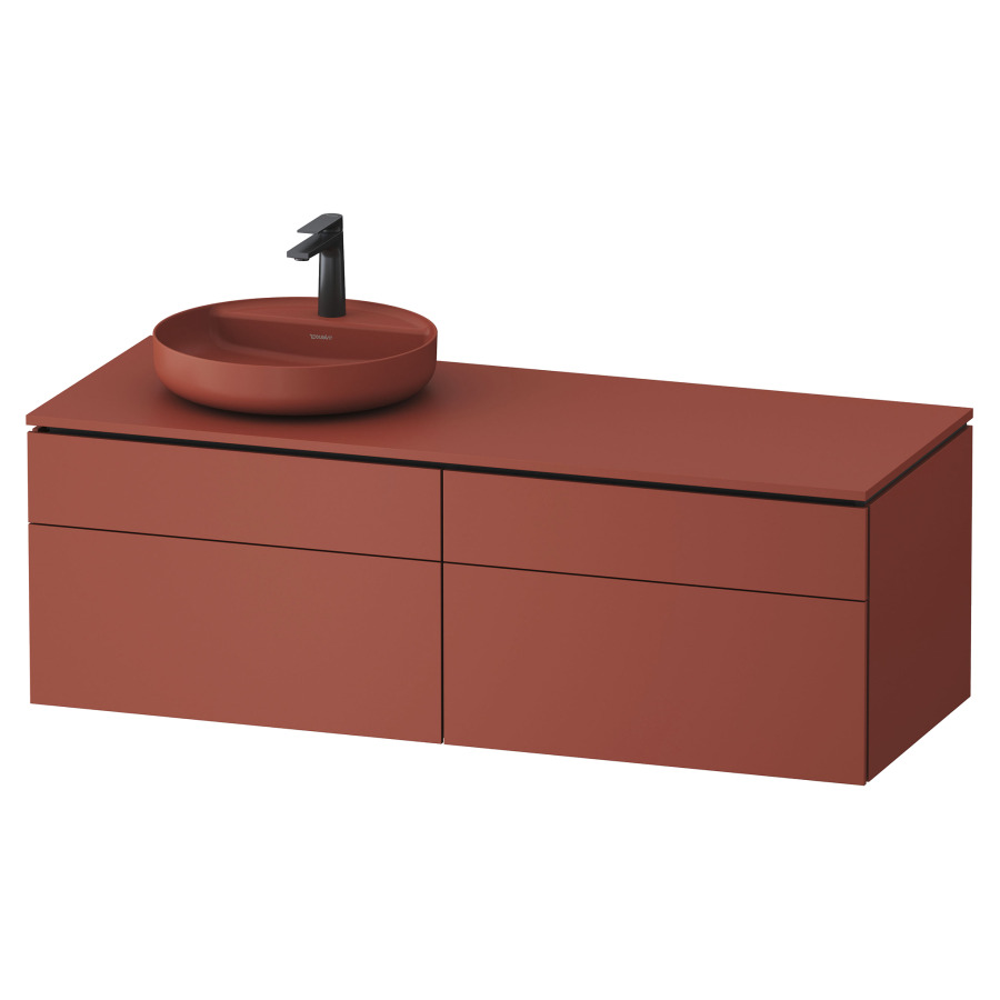 Élément inférieur VITRIUM
142 x 48,2 x 55 cm
2 éléments à chacun 2 tiroirs
pour lavabo à poser à gauche
