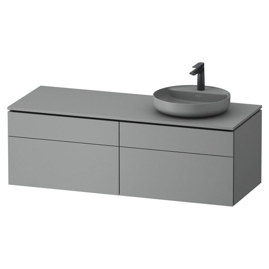 Élément inférieur VITRIUM
142 x 48,2 x 55 cm
2 éléments à chacun 2 tiroirs
pour lavabo à poser à droite