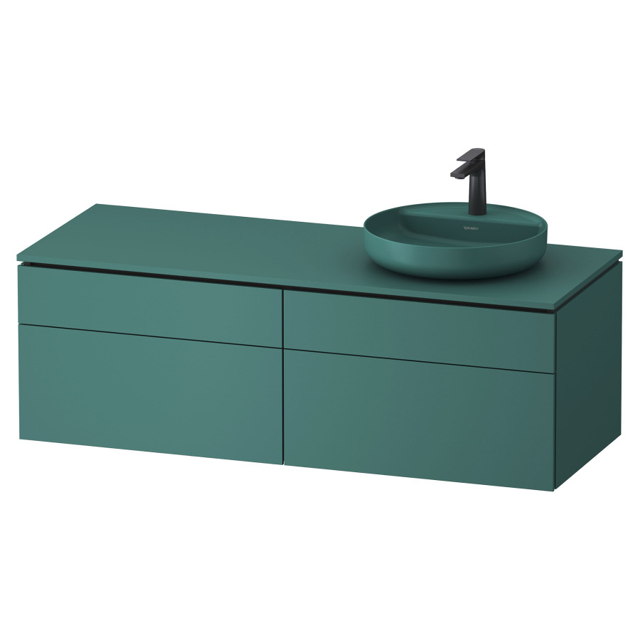 Élément inférieur VITRIUM
142 x 48,2 x 55 cm
2 éléments à chacun 2 tiroirs
pour lavabo à poser à droite
