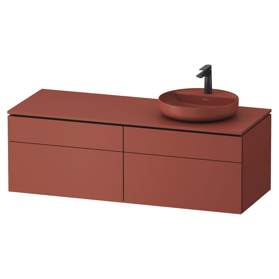 Élément inférieur VITRIUM
142 x 48,2 x 55 cm
2 éléments à chacun 2 tiroirs
pour lavabo à poser à droite
