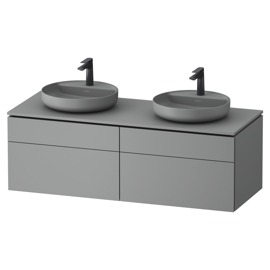 Élément inférieur VITRIUM
142 x 48,2 x 55 cm
2 éléments à chacun 2 tiroirs
2 tiroirs intérieur
pour lavabo à poser double