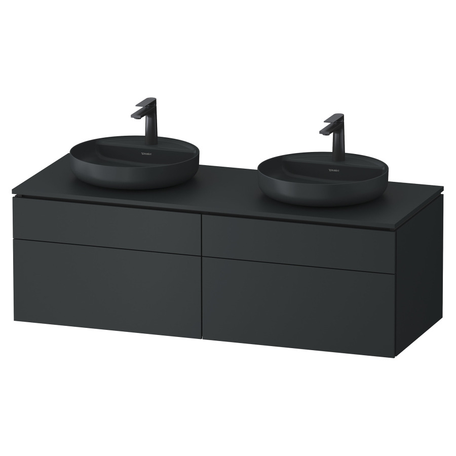 Élément inférieur VITRIUM
142 x 48,2 x 55 cm
2 éléments à chacun 2 tiroirs
2 tiroirs intérieur
pour lavabo à poser double
