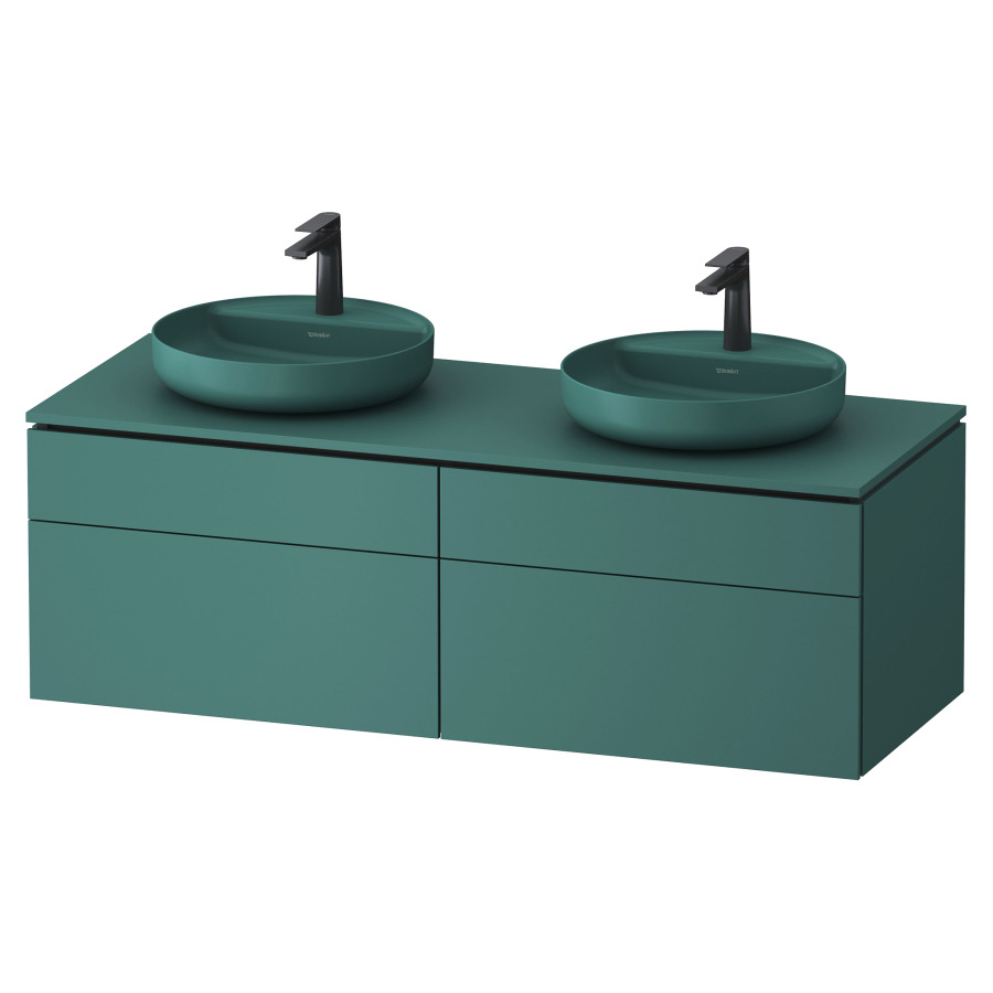 Élément inférieur VITRIUM
142 x 48,2 x 55 cm
2 éléments à chacun 2 tiroirs
2 tiroirs intérieur
pour lavabo à poser double