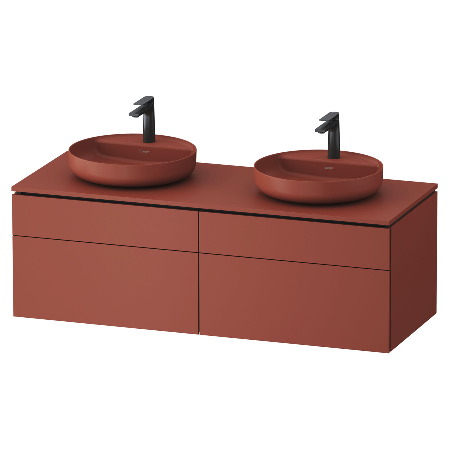 Élément inférieur VITRIUM
142 x 48,2 x 55 cm
2 éléments à chacun 2 tiroirs
2 tiroirs intérieur
pour lavabo à poser double