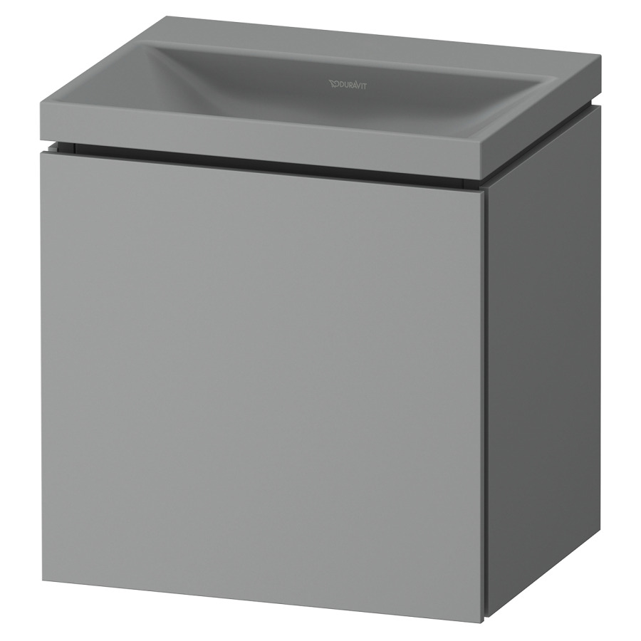 Combinaison de meuble VITRIUM
45 x 48 x 35 cm
armoire de tablette, 1 porte
charnières à gauche, avec
lavabo fonte minérale DuroCast
sans trop-plein, avec siphon
gain de place et vidage
