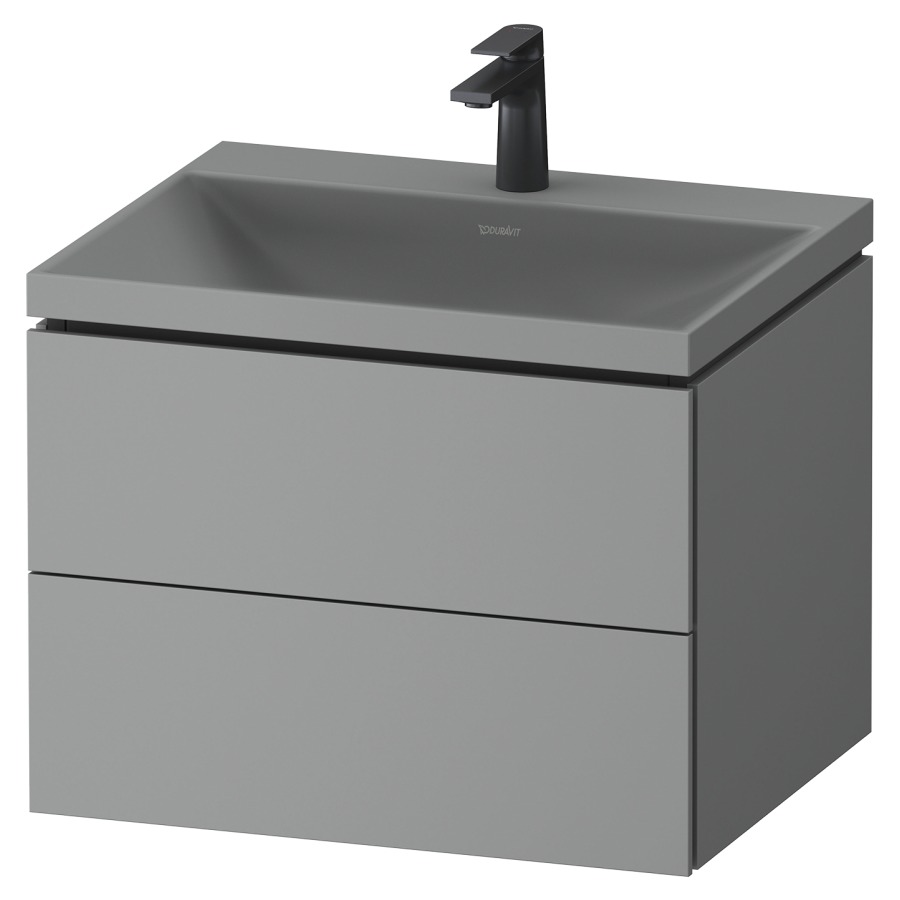 Combinaison de meuble VITRIUM
60 x 48 x 48 cm
élément à 2 tiroirs, avec
lavabo fonte minérale DuroCast
sans trop-plein, avec siphon
gain de place et vidage