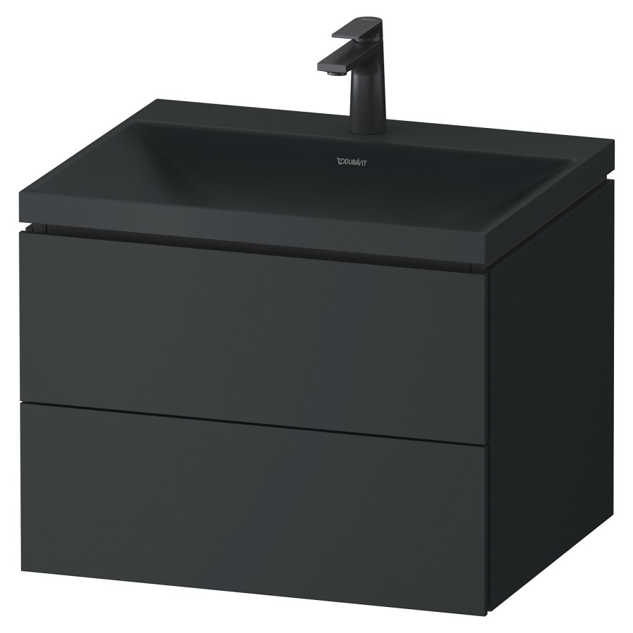 Combinaison de meuble VITRIUM
60 x 48 x 48 cm
élément à 2 tiroirs, avec
lavabo fonte minérale DuroCast
sans trop-plein, avec siphon
gain de place et vidage