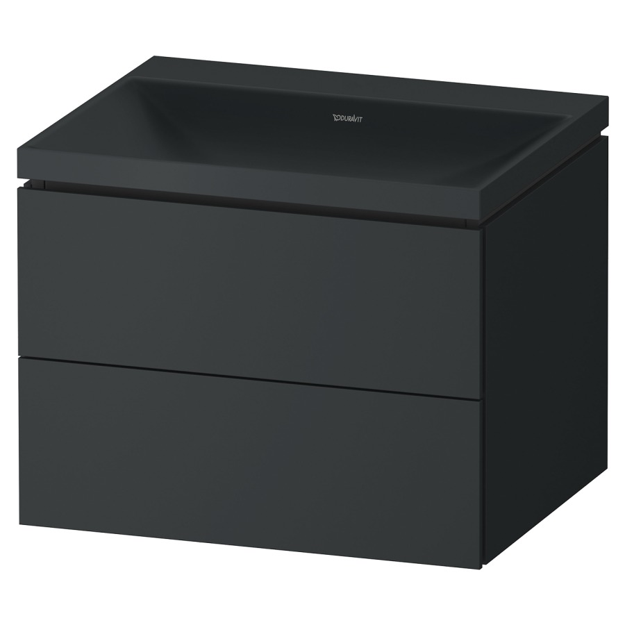 Combinaison de meuble VITRIUM
60 x 48 x 48 cm
élément à 2 tiroirs, avec
lavabo fonte minérale DuroCast
sans trop-plein, avec siphon
gain de place et vidage