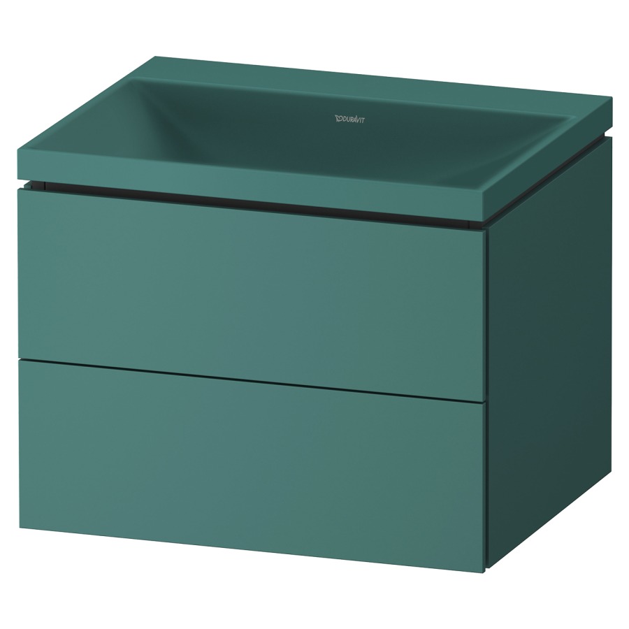 Combinaison de meuble VITRIUM
60 x 48 x 48 cm
élément à 2 tiroirs, avec
lavabo fonte minérale DuroCast
sans trop-plein, avec siphon
gain de place et vidage