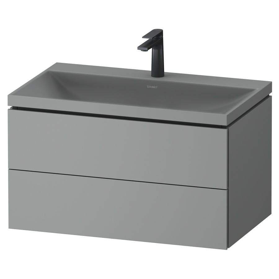 Combinaison de meuble VITRIUM
80 x 48 x 48 cm
élément à 2 tiroirs, avec
lavabo fonte minérale DuroCast
sans trop-plein, avec siphon
gain de place et vidage