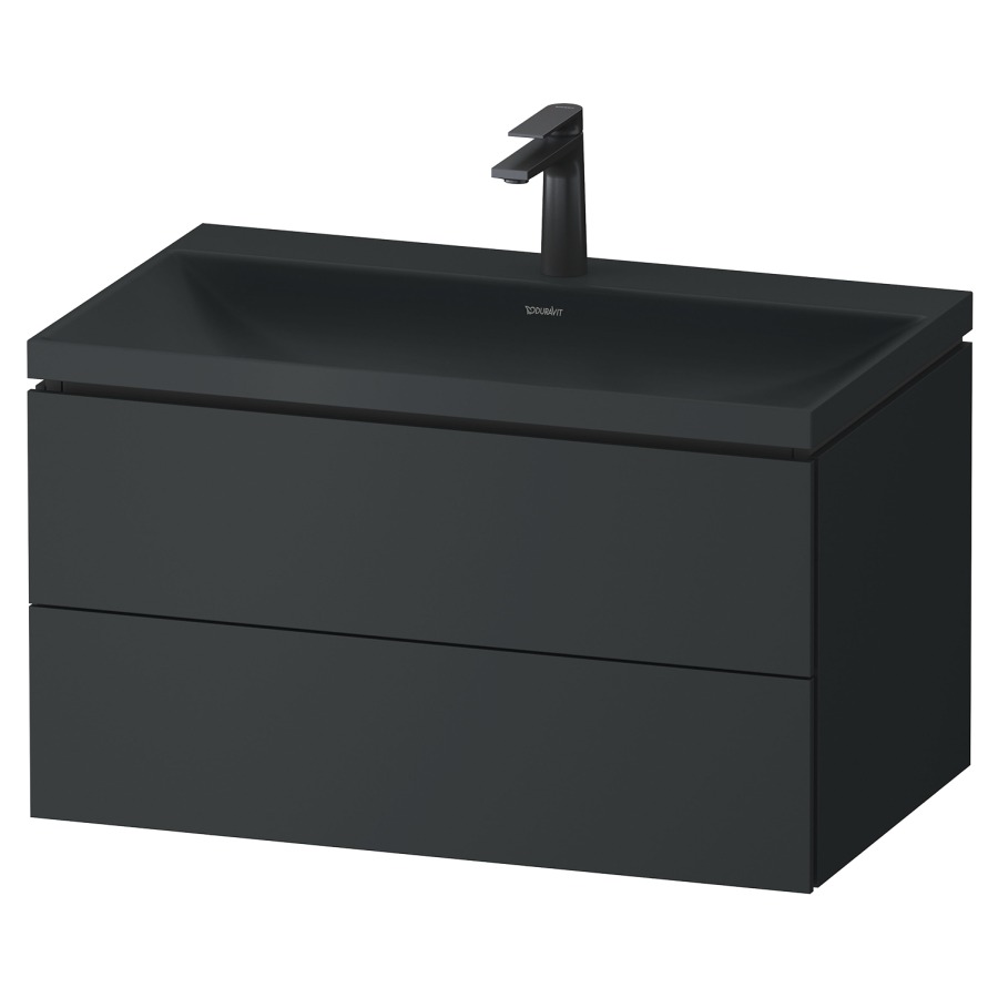 Combinaison de meuble VITRIUM
80 x 48 x 48 cm
élément à 2 tiroirs, avec
lavabo fonte minérale DuroCast
sans trop-plein, avec siphon
gain de place et vidage