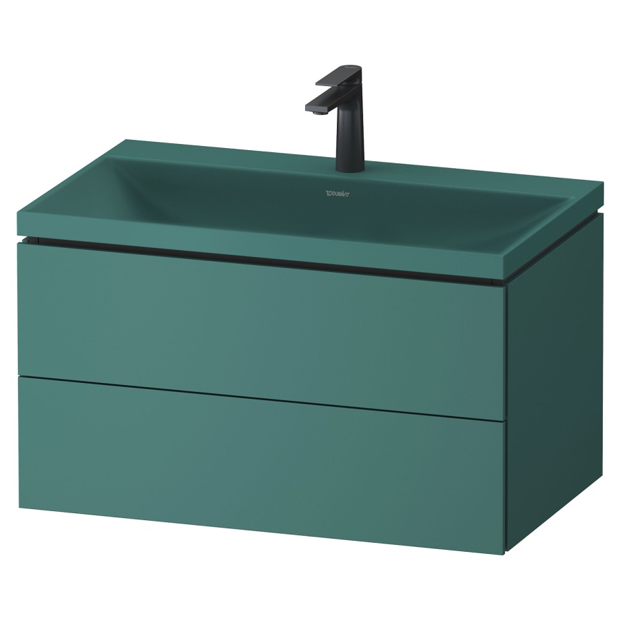 Combinaison de meuble VITRIUM
80 x 48 x 48 cm
élément à 2 tiroirs, avec
lavabo fonte minérale DuroCast
sans trop-plein, avec siphon
gain de place et vidage