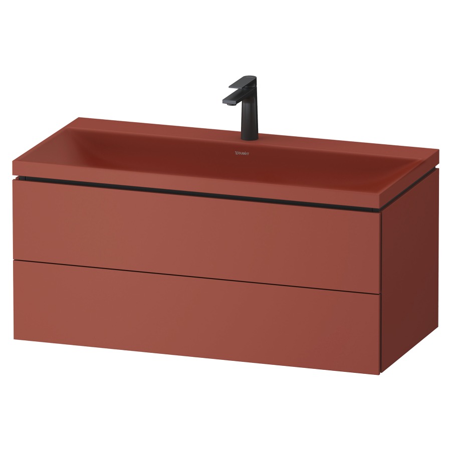Combinaison de meuble VITRIUM
100 x 48 x 48 cm
élément à 2 tiroirs, avec
lavabo fonte minérale DuroCast
sans trop-plein, avec siphon
gain de place et vidage