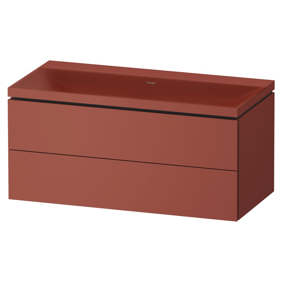Combinaison de meuble VITRIUM
100 x 48 x 48 cm
élément à 2 tiroirs, avec
lavabo fonte minérale DuroCast
sans trop-plein, avec siphon
gain de place et vidage