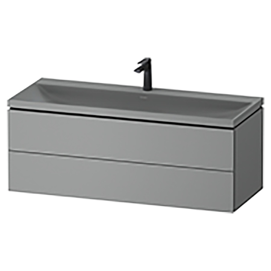 Combinaison de meuble VITRIUM
120 x 48 x 48 cm
élément à 2 tiroirs, avec
lavabo fonte minérale DuroCast
sans trop-plein, avec siphon
gain de place et vidage