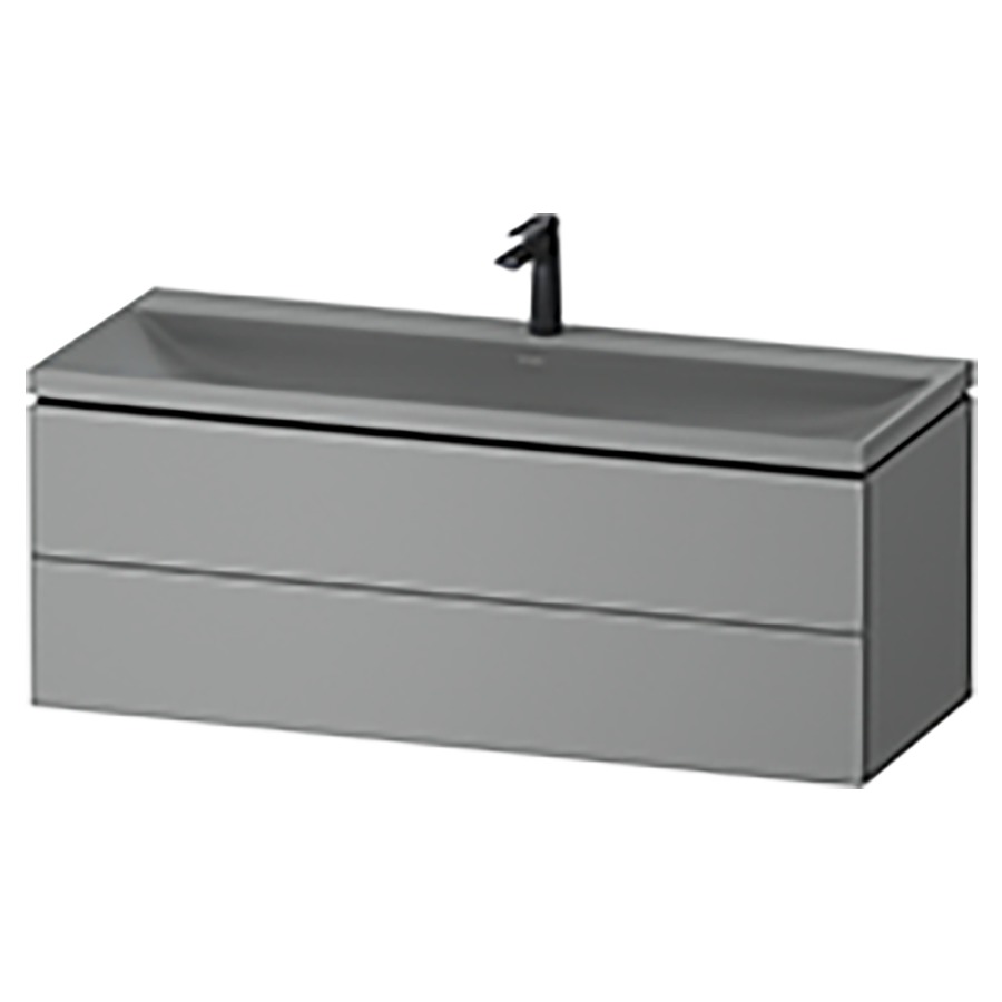 Combinaison de meuble VITRIUM
120 x 48 x 48 cm
élément à 2 tiroirs, avec
lavabo fonte minérale DuroCast
sans trop-plein, avec siphon
gain de place et vidage