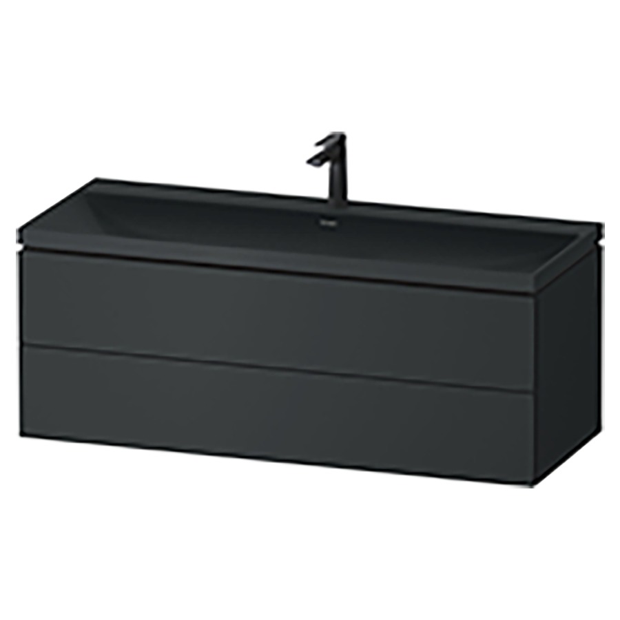 Combinaison de meuble VITRIUM
120 x 48 x 48 cm
élément à 2 tiroirs, avec
lavabo fonte minérale DuroCast
sans trop-plein, avec siphon
gain de place et vidage