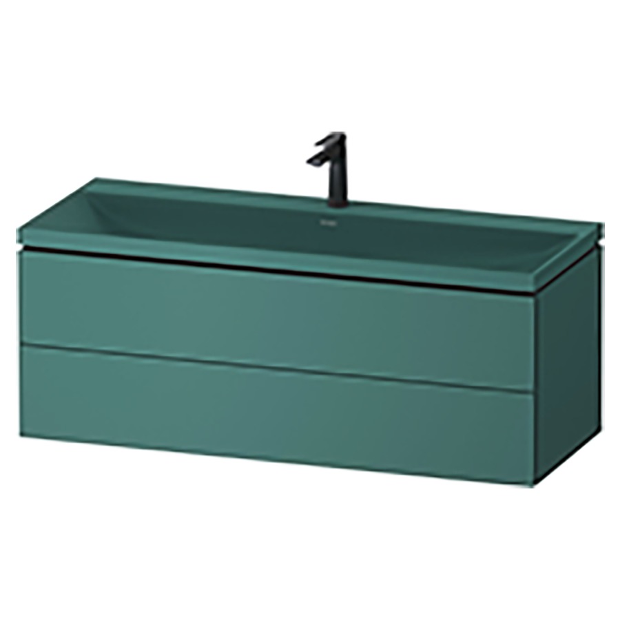 Combinaison de meuble VITRIUM
120 x 48 x 48 cm
élément à 2 tiroirs, avec
lavabo fonte minérale DuroCast
sans trop-plein, avec siphon
gain de place et vidage