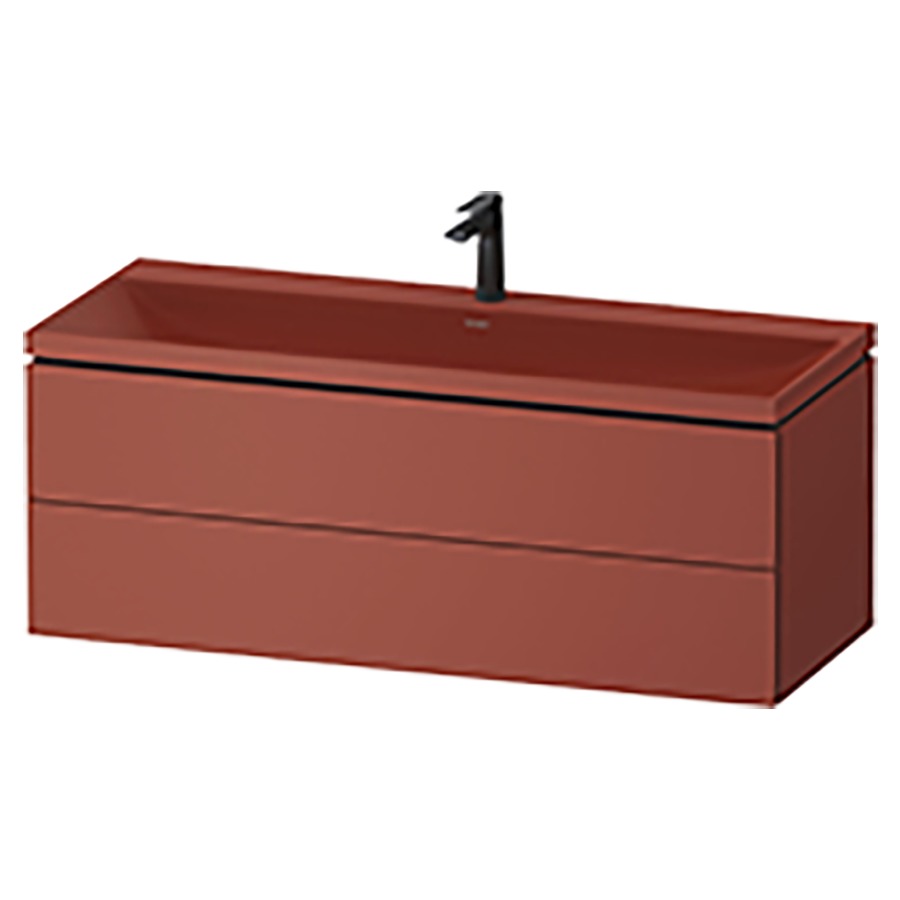 Combinaison de meuble VITRIUM
120 x 48 x 48 cm
élément à 2 tiroirs, avec
lavabo fonte minérale DuroCast
sans trop-plein, avec siphon
gain de place et vidage
