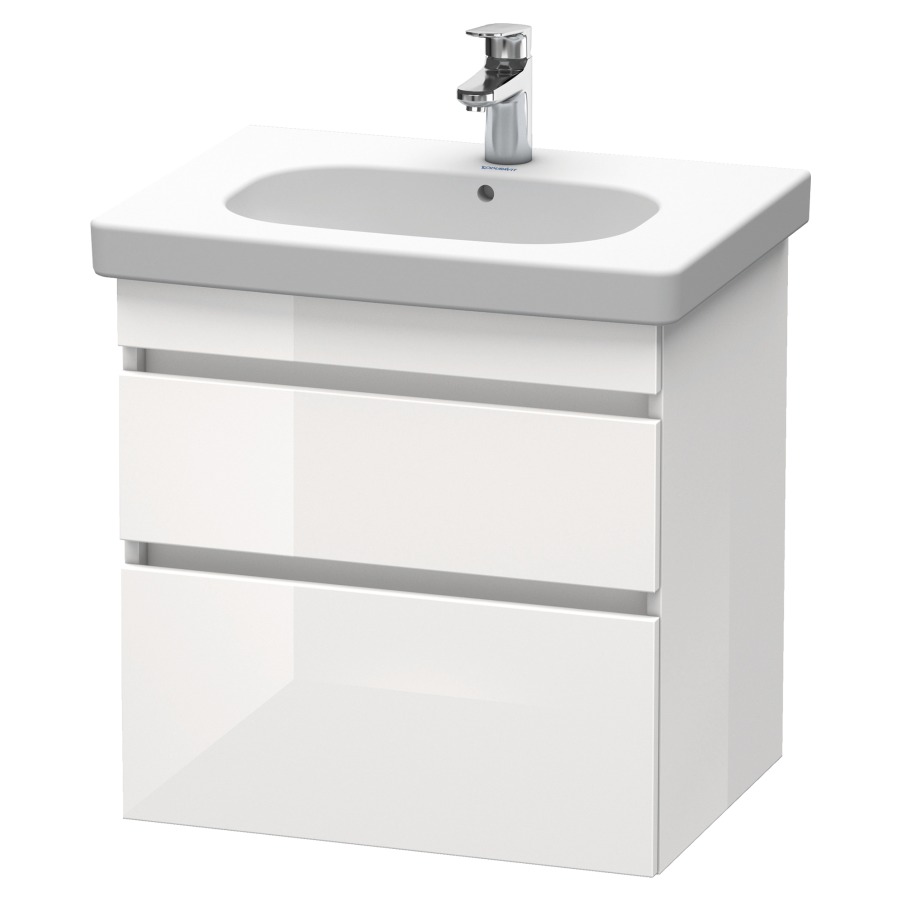 Élément inférieur DURASTYLE
60,0 x 61,0 x 45,3 cm
suspendu, élément à 2 tiroirs
découpe pour siphon et cache
métallique inslus
pour lavabo 034 265
