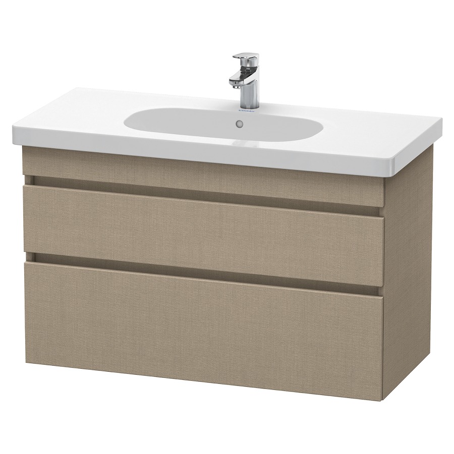 Élément inférieur DURASTYLE
100,0 x 61,0 x 45,3 cm
suspendu, élément à 2 tiroirs
découpe pour siphon et cache
métallique inslus
pour lavabo 034 210