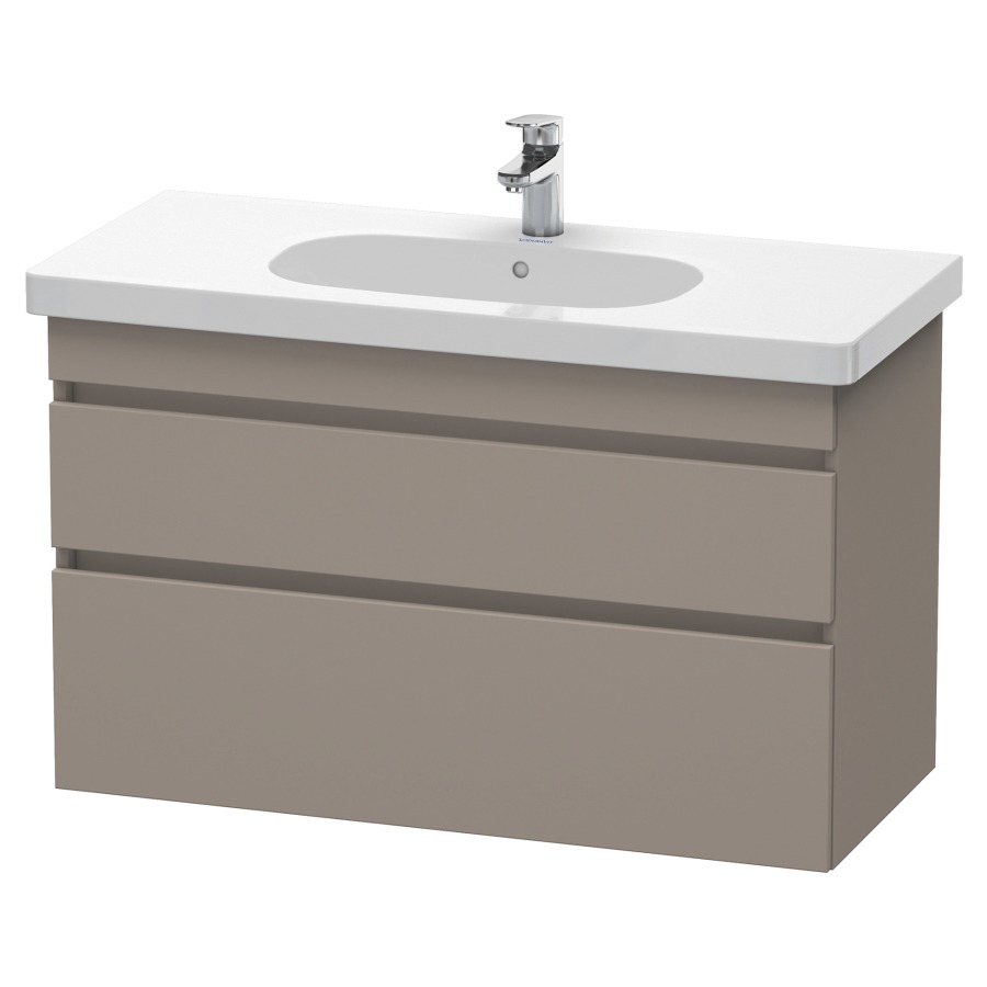 Élément inférieur DURASTYLE
100,0 x 61,0 x 45,3 cm
suspendu, élément à 2 tiroirs
découpe pour siphon et cache
métallique inslus
pour lavabo 034 210
