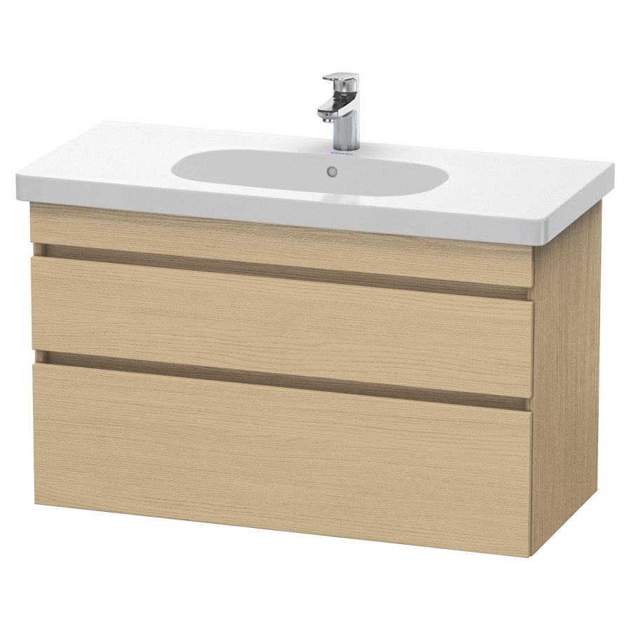 Élément inférieur DURASTYLE
100,0 x 61,0 x 45,3 cm
suspendu, élément à 2 tiroirs
découpe pour siphon et cache
métallique inslus
pour lavabo 034 210