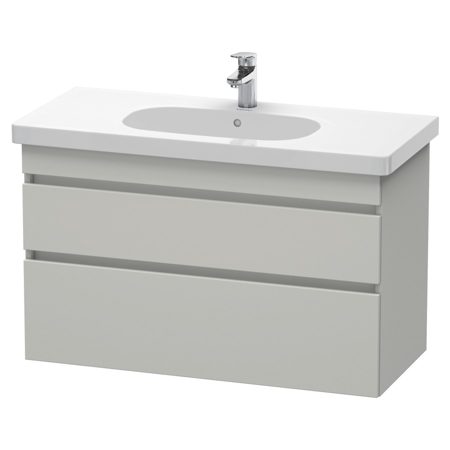 Élément inférieur DURASTYLE
100,0 x 61,0 x 45,3 cm
suspendu, élément à 2 tiroirs
découpe pour siphon et cache
métallique inslus
pour lavabo 034 210