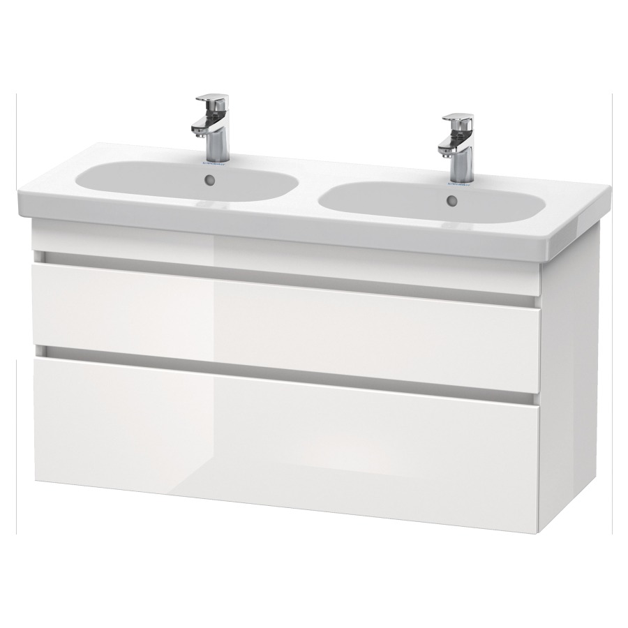 Élément inférieur DURASTYLE
115,0 x 61,0 x 45,3 cm
suspendu, élément à 2 tiroirs
découpe pour siphon et cache
métallique inslus
pour lavabo 034 812