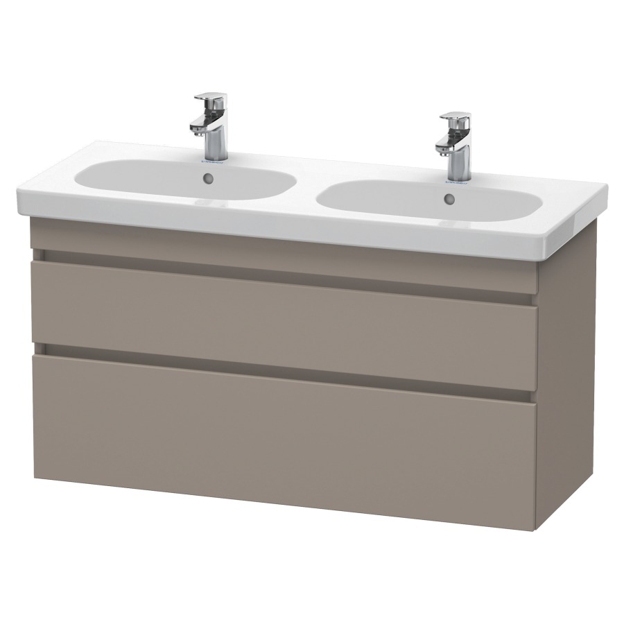 Élément inférieur DURASTYLE
115,0 x 61,0 x 45,3 cm
suspendu, élément à 2 tiroirs
découpe pour siphon et cache
métallique inslus
pour lavabo 034 812