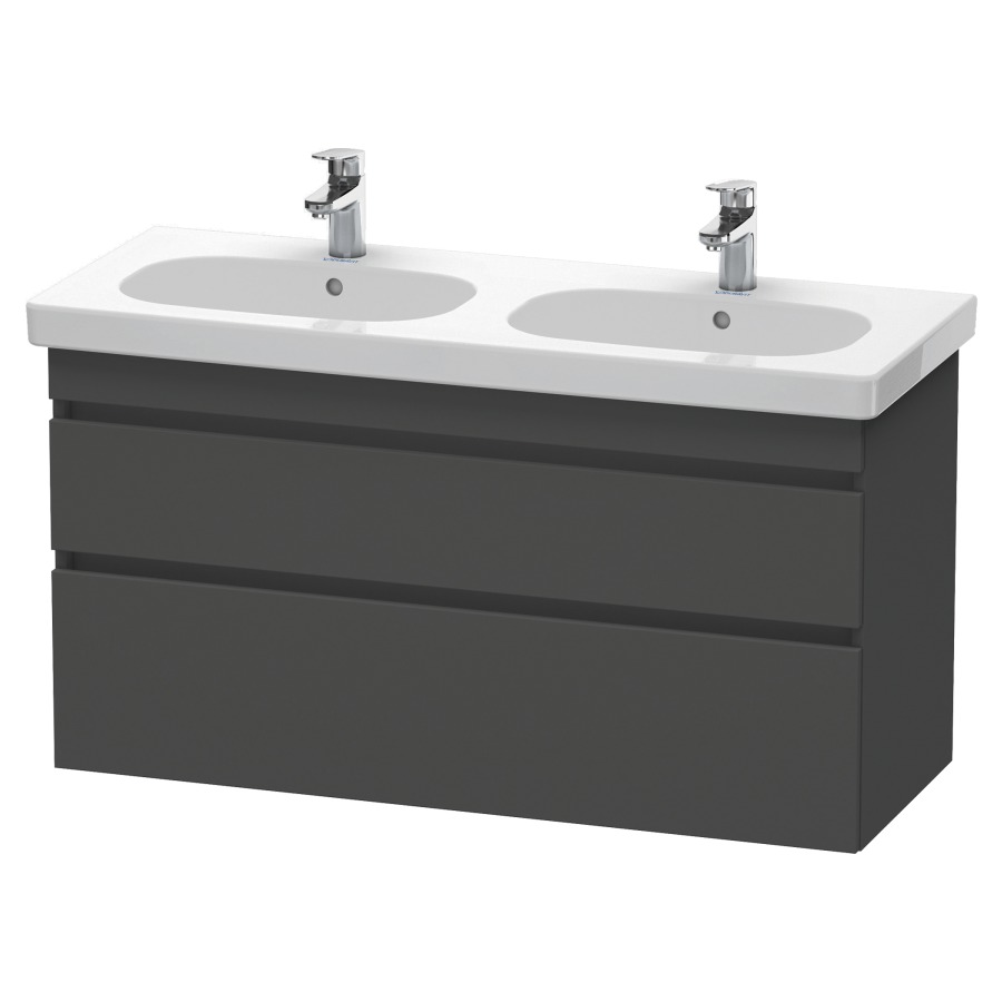 Élément inférieur DURASTYLE
115,0 x 61,0 x 45,3 cm
suspendu, élément à 2 tiroirs
découpe pour siphon et cache
métallique inslus
pour lavabo 034 812