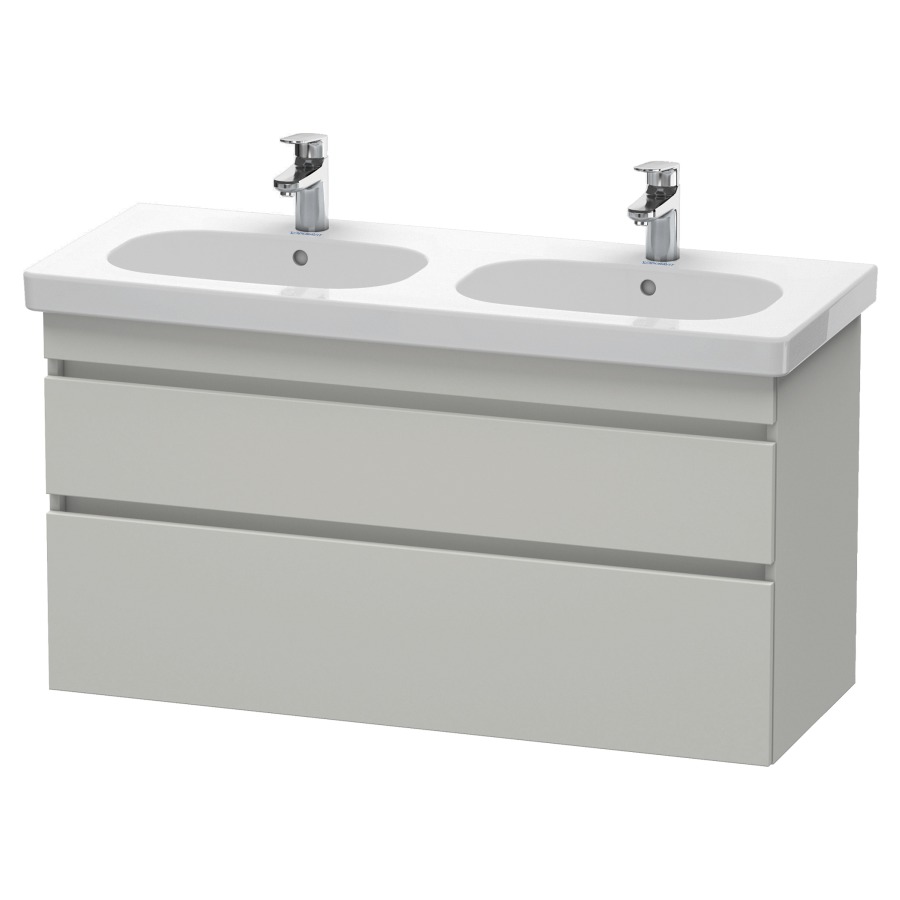 Élément inférieur DURASTYLE
115,0 x 61,0 x 45,3 cm
suspendu, élément à 2 tiroirs
découpe pour siphon et cache
métallique inslus
pour lavabo 034 812