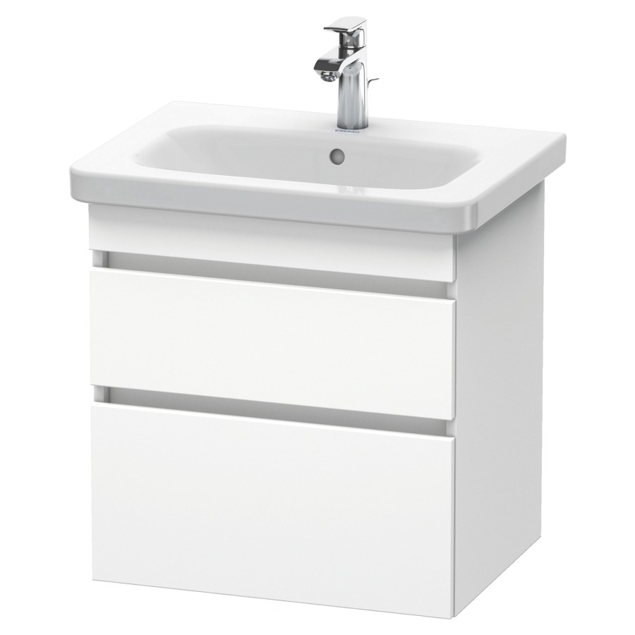Élément inférieur DURASTYLE
58,0 x 61,0 x 44,8 cm
suspendu, élément à 2 tiroirs
découpe pour siphon et cache
métallique inslus
pour lavabo 232 065