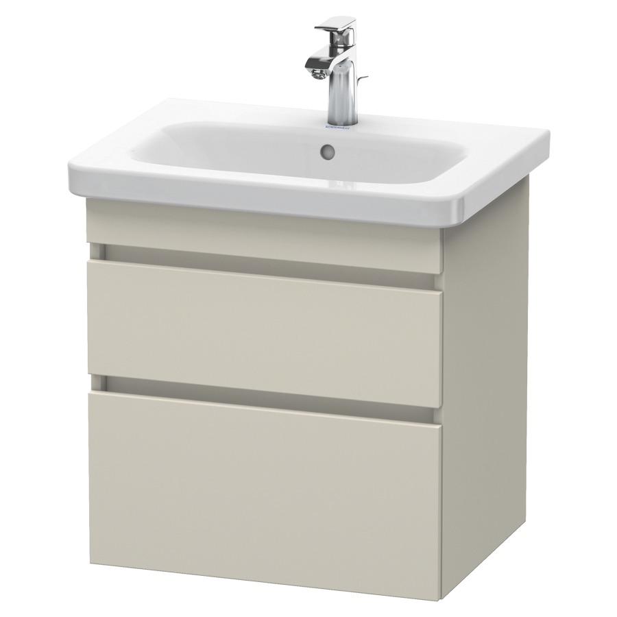 Élément inférieur DURASTYLE
58,0 x 61,0 x 44,8 cm
suspendu, élément à 2 tiroirs
découpe pour siphon et cache
métallique inslus
pour lavabo 232 065