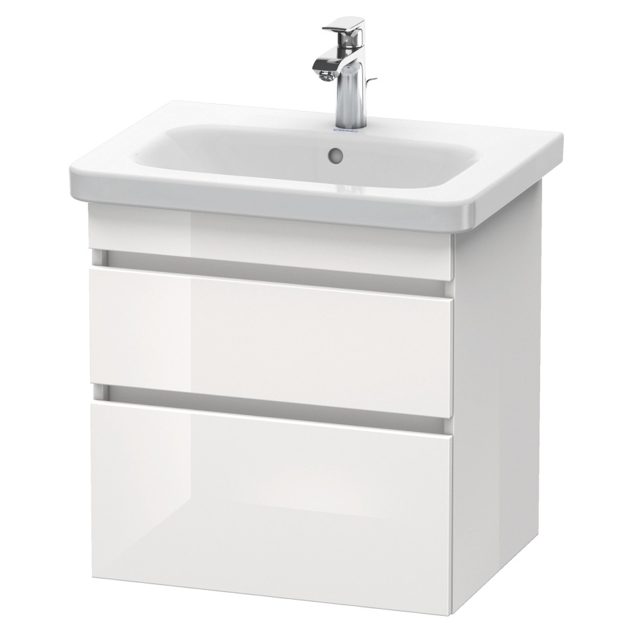 Élément inférieur DURASTYLE
58,0 x 61,0 x 44,8 cm
suspendu, élément à 2 tiroirs
découpe pour siphon et cache
métallique inslus
pour lavabo 232 065