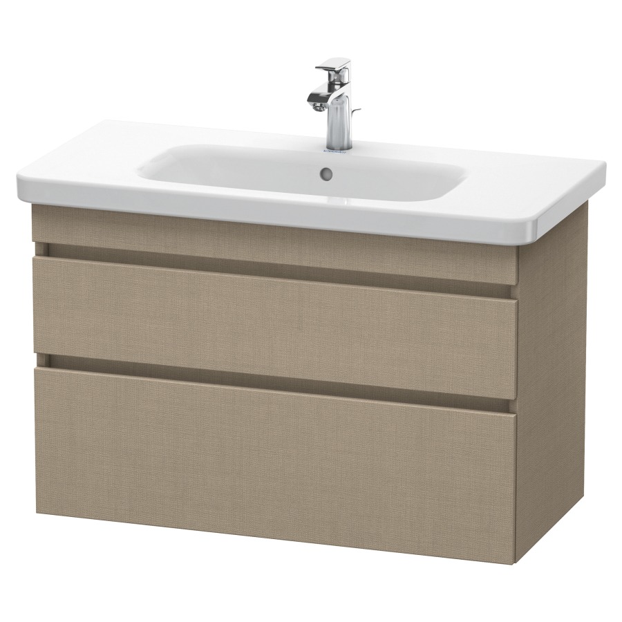 Élément inférieur DURASTYLE
93,0 x 61,0 x 44,8 cm
suspendu, élément à 2 tiroirs
découpe pour siphon et cache
métallique inslus
pour lavabo 232 010