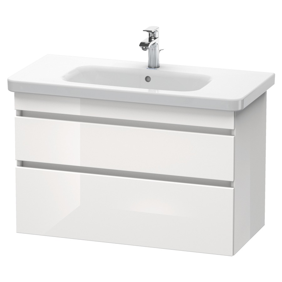 Élément inférieur DURASTYLE
93,0 x 61,0 x 44,8 cm
suspendu, élément à 2 tiroirs
découpe pour siphon et cache
métallique inslus
pour lavabo 232 010
