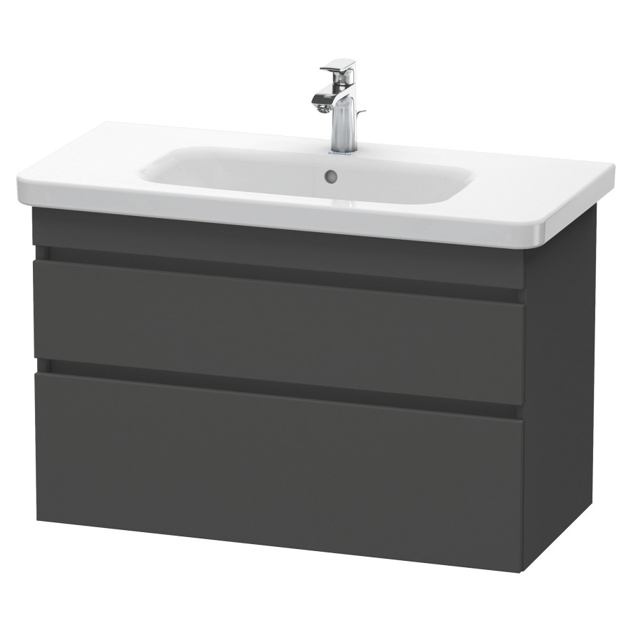 Élément inférieur DURASTYLE
93,0 x 61,0 x 44,8 cm
suspendu, élément à 2 tiroirs
découpe pour siphon et cache
métallique inslus
pour lavabo 232 010
