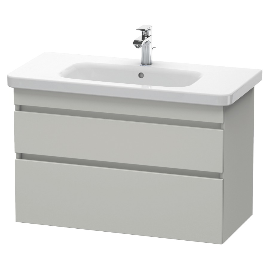 Élément inférieur DURASTYLE
93,0 x 61,0 x 44,8 cm
suspendu, élément à 2 tiroirs
découpe pour siphon et cache
métallique inslus
pour lavabo 232 010