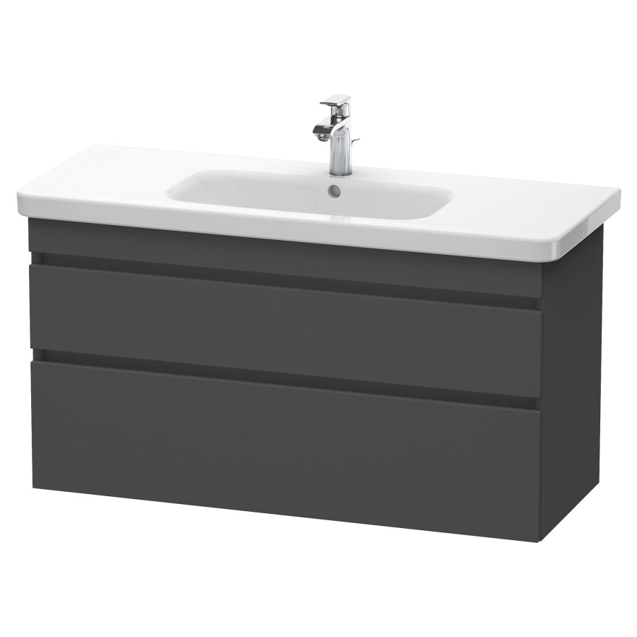 Élément inférieur DURASTYLE
113,0 x 61,0 x 44,8 cm
suspendu, élément à 2 tiroirs
découpe pour siphon et cache
métallique inslus
pour lavabo 232 012