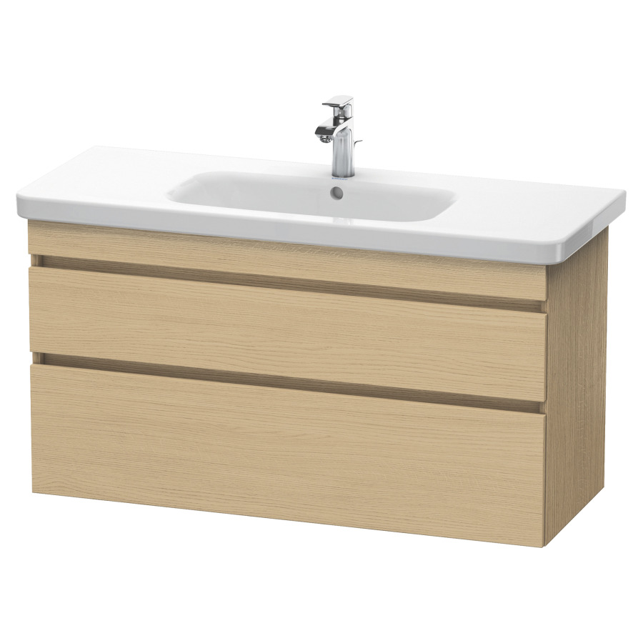 Élément inférieur DURASTYLE
113,0 x 61,0 x 44,8 cm
suspendu, élément à 2 tiroirs
découpe pour siphon et cache
métallique inslus
pour lavabo 232 012