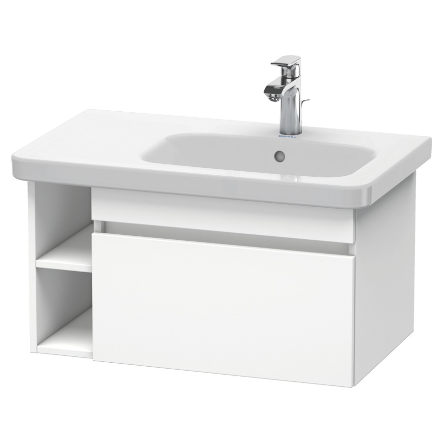 Élément inférieur DURASTYLE
73,0 x 39,8 x 44,8 cm
suspendu, élément à 1 tiroir
pour lavabo 232 012, lavabo à
droite