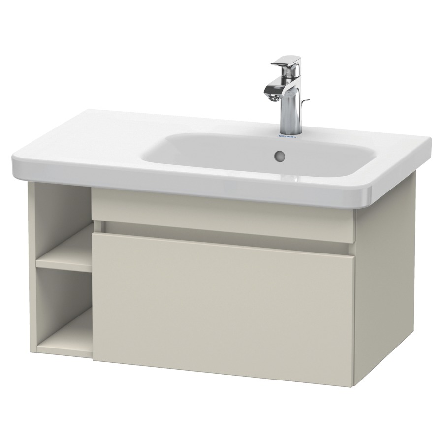 Élément inférieur DURASTYLE
73,0 x 39,8 x 44,8 cm
suspendu, élément à 1 tiroir
pour lavabo 232 012, lavabo à
droite