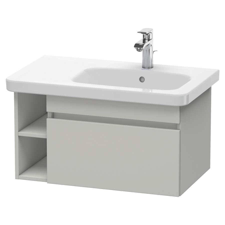 Élément inférieur DURASTYLE
73,0 x 39,8 x 44,8 cm
suspendu, élément à 1 tiroir
pour lavabo 232 012, lavabo à
droite