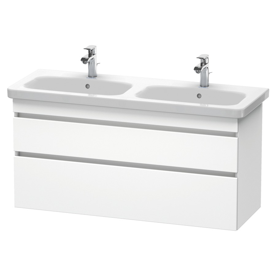Élément inférieur DURASTYLE
123,0 x 61,0 x 44,8 cm
suspendu, élément à 2 tiroirs
découpe pour siphon et cache
métallique inslus
pour lavabo 214 033