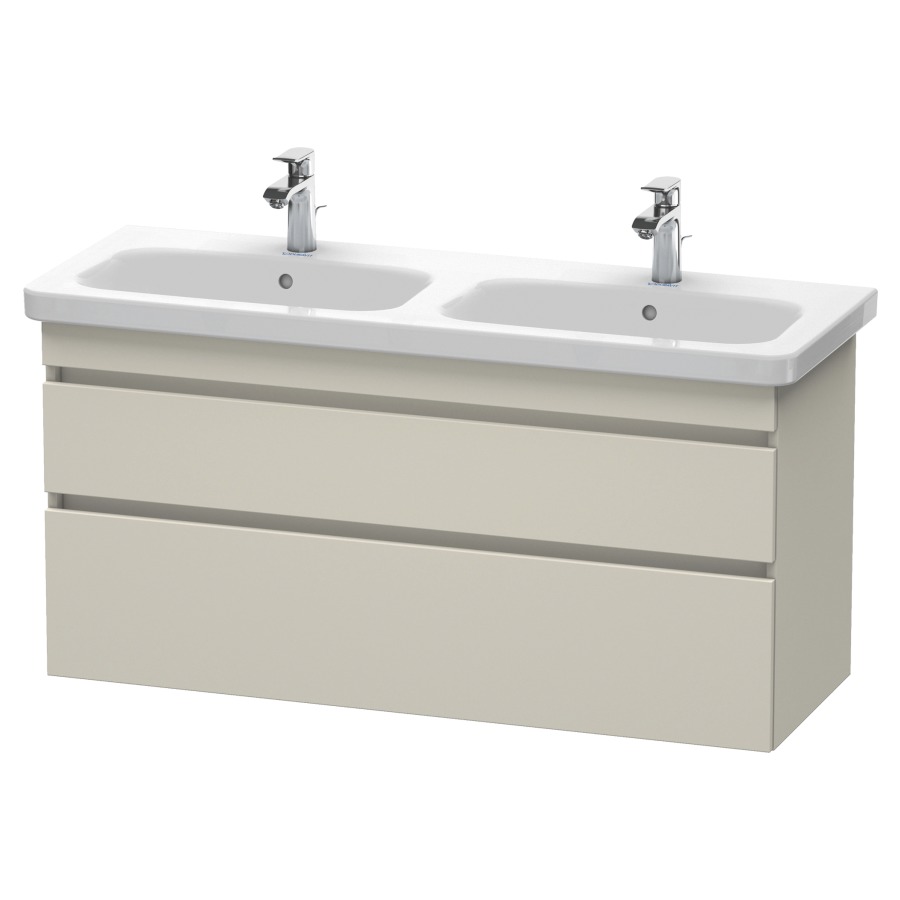 Élément inférieur DURASTYLE
123,0 x 61,0 x 44,8 cm
suspendu, élément à 2 tiroirs
découpe pour siphon et cache
métallique inslus
pour lavabo 214 033