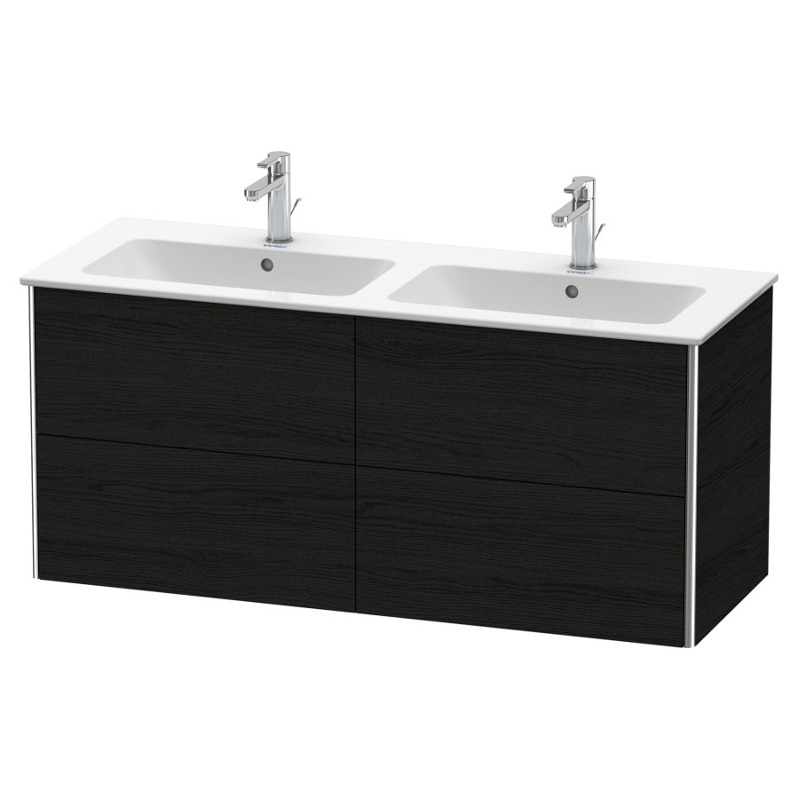 Élément inférieur XSQUARE
128,0 x 56,0 x 47,8 cm
élément à 4 tiroirs
pour lavabo double 212 332
découpe de siphon inclus
